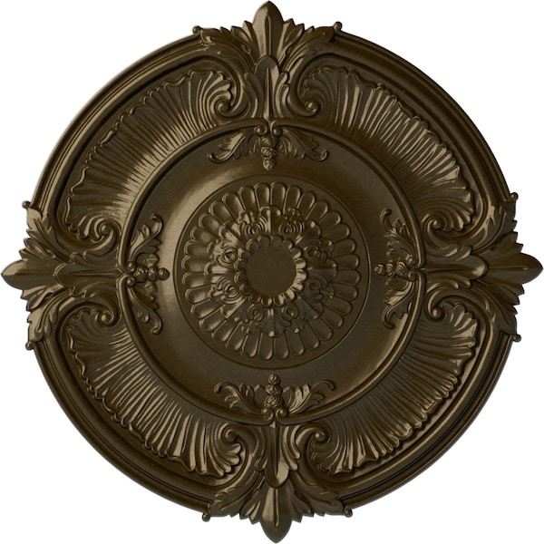 Ekena Millwork Attica Acanthus Leaf Ceiling Medallion (Fits Canopies up to 4 5/8"), 53 1/2"OD x 3 1/2"P, Brass CM53ATBRS - main